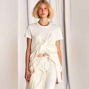 COLLINA STRADA Pashmina Scarf Tee White Size XS